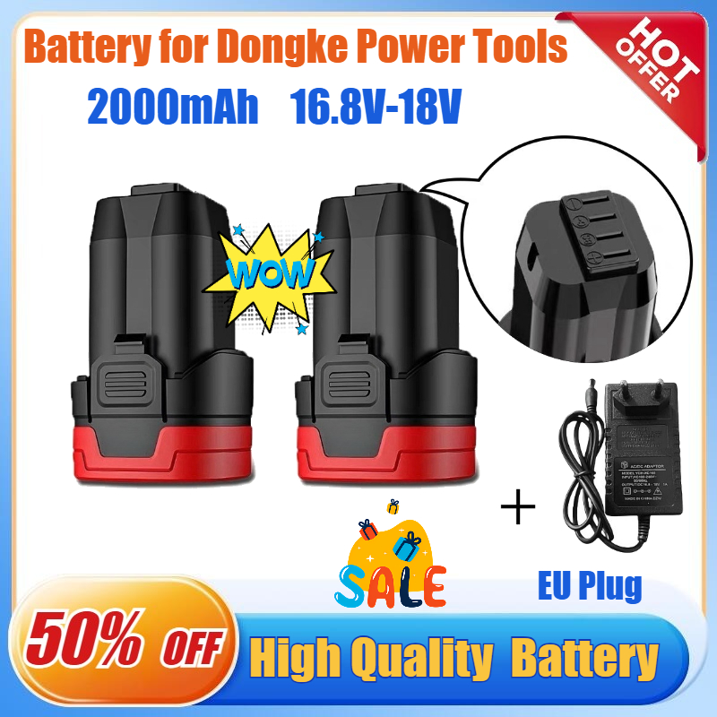 Cordless Drill Driver - 16.8V/18V 2.0Ah Battery for Dongke Brushless