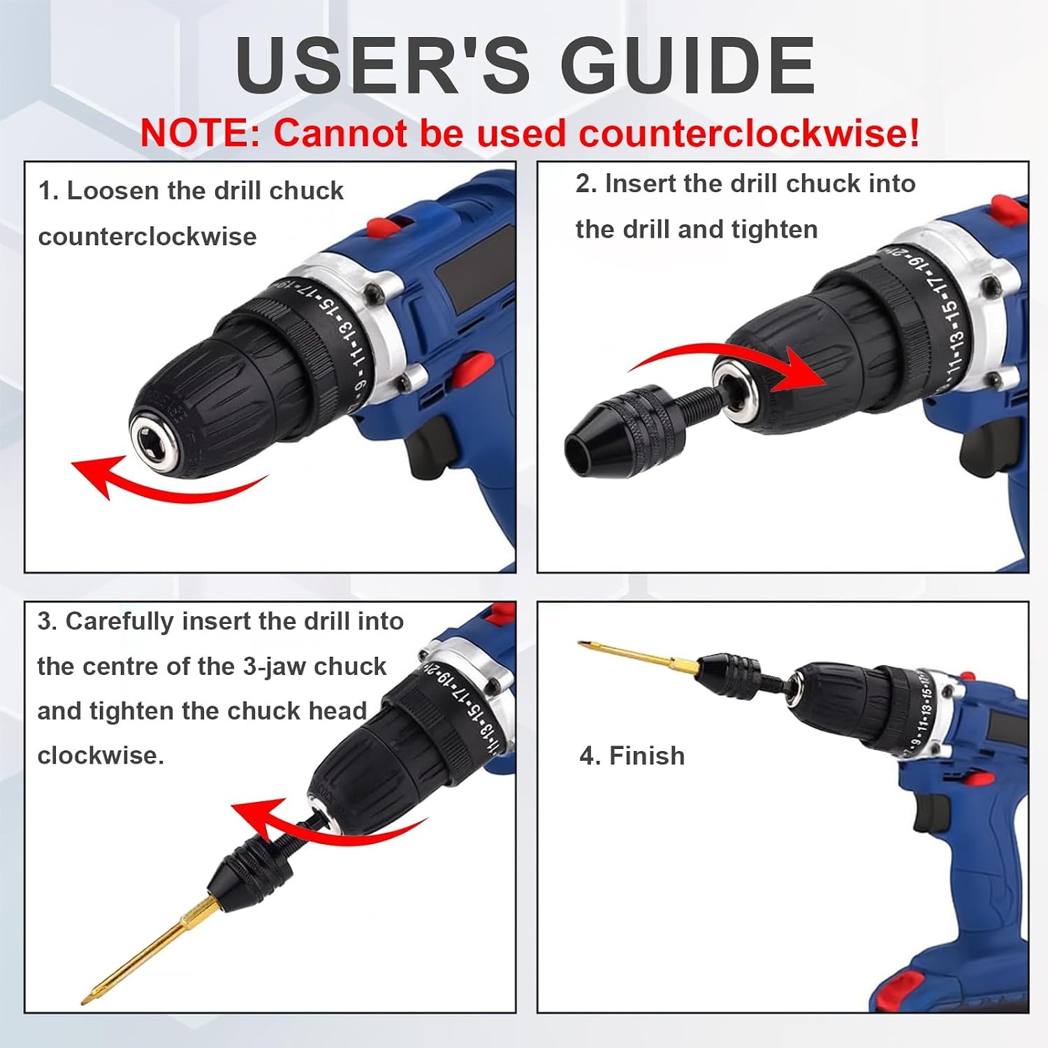 4Pcs Keyless Drill Chuck Adapt - Cordless Drill Driver recension och pris