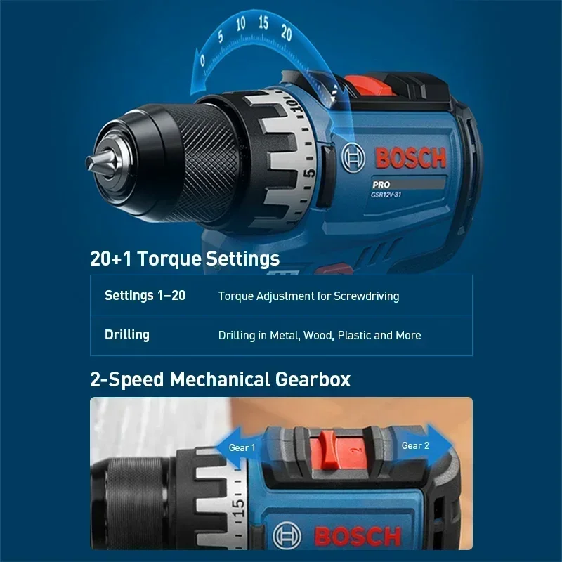 BOSCH GSR12V-31 Cordless Elect - Cordless Drill Driver recension och pris